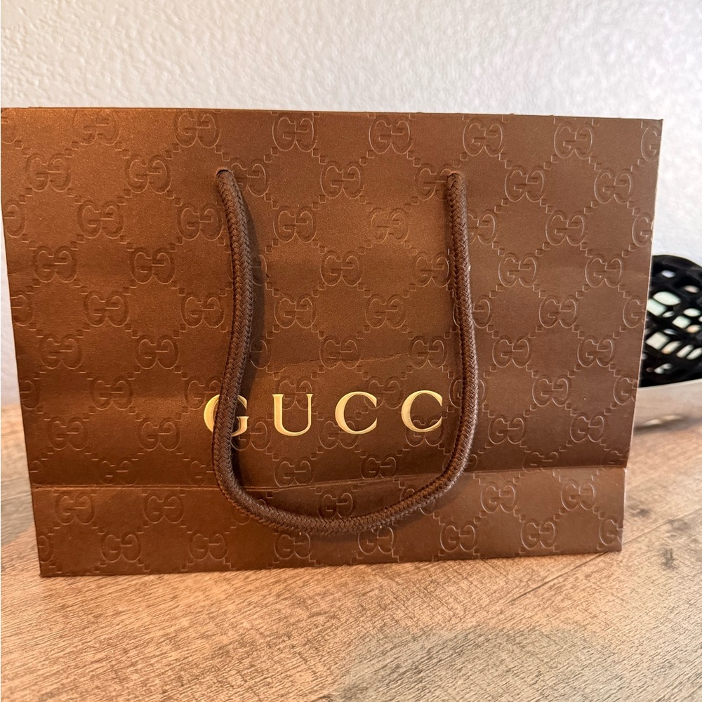 Gucci Embossed Brown Tote